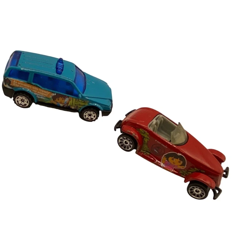 Lot of 2 Matchbox Dora the Explorer Diego Blue SUV Red‎ Plymouth Prowler Cartoon
